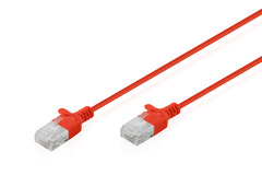 DIGITUS CAT 6 U-UTP Slim Patchkabel, 1,5 m, Rot