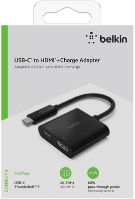 Belkin USB-C auf HDMI-Adapter, 60W PD, schwarz