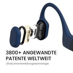 Shokz OpenRun USB-C Blau, Bluetooth, Kopfhörer, 8Stunde(n) Akkulaufzeit