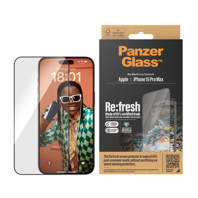 PanzerGlass iPhone 15 Pro Max, Refresh, UWF w. Aligner
