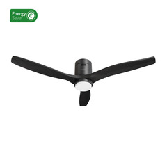 Hombli smarter Deckenventilator mit Licht, Black & Black Wood