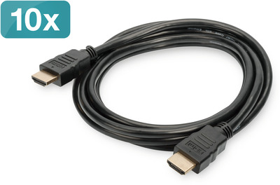 DIGITUS 10er HDMI Anschlusskabel Typ A St/St 2.0m Ultra HD sw