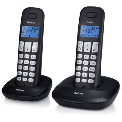 PROFOON PDX-1120 - DECT-Telefon mit 2 Mobilteilen, schwarz