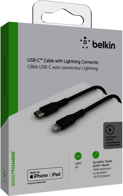 Belkin Lightning/USB-C Kabel PVC, mfi zertifiziert, 1m schwarz
