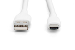 DIGITUS USB-C Silikon Anschlusskabel, 0,5m, weiß