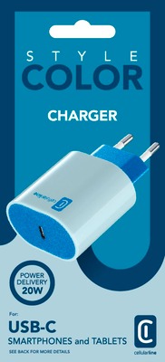 Cellularline USB-C CHARGER PD 20W BLUE