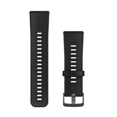 Garmin Ersatz-Armband 24 mm Silikon Schwarz mit Edelst Grau