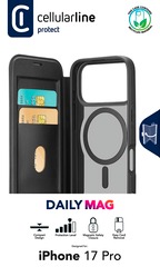 Cellularline Book Case Daily MAG iPhone 17 Pro Black
