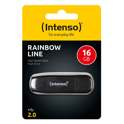 Intenso Speicherstick USB 2.0 Rainbow Line 16GB Schwarz