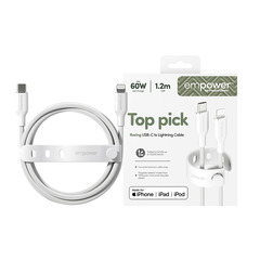 empower Racing 60W USB-C-Lightning Cable/USB 2.0/1.2M/white