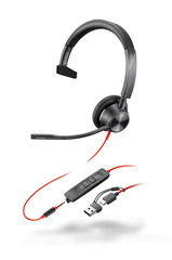 Poly Headset Blackwire C3315-M Mono USB-C/A & 3,5 mm Teams