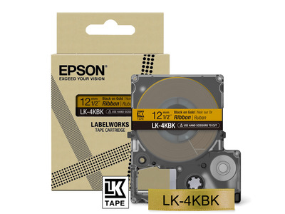 Epson Gift Tape - Satinband Gold / Schrift Schwarz 12mm