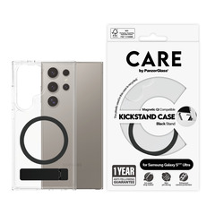 CARE Feature Case Clear w. Kickstand & QI Galaxy S25 Ultra