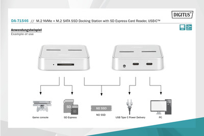 DIGITUS NVMe Docking Station USB3.1 Gen2 type C NVMe and SATA