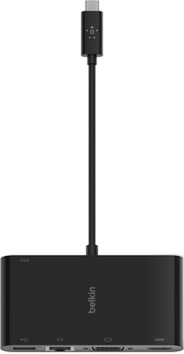 Belkin USB-C auf Gigabit-Ethernet/HDMI/VGA/USB-A-Adapter, blk