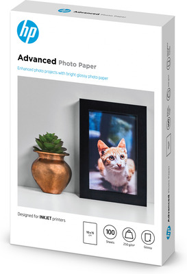 HP Advanced Fotopapier, glänzend - 100 Blatt/10x15 cm, randlos