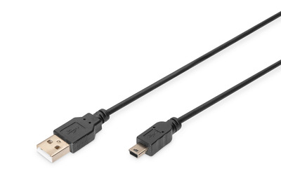 ASSMANN USB 2.0 Kabel Typ A-mini B (5pin) 1.8m USB 2.0 sw.