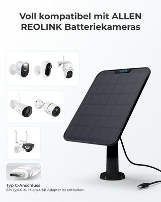 Reolink Schwarzes 6W Solarpanel