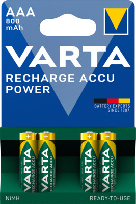 VARTA Recharge Accu Power, Akku vorgeladen, AAA 800mAh, 4Stk