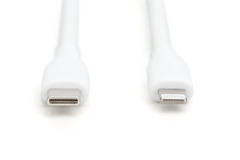 DIGITUS Lightning Silikon Kabel, USB-C - Lightning, 0,5m, weiß