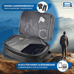 PEDEA NB-Rucksack 15,6" (39,6cm) "Clutch" -schwarz