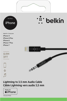 Belkin MixIT Lightning auf 3,5mm AUX Kabel, 0.9 m, schwarz