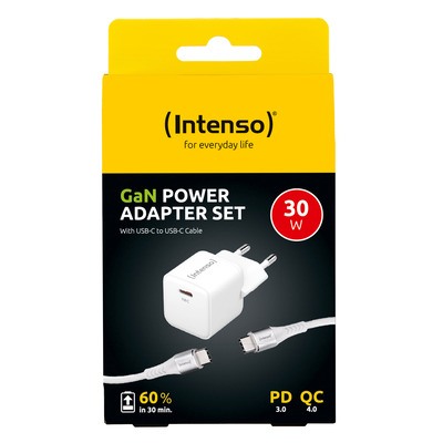Intenso Power Adapter 30W, USB-C mit USB-C-Kabel