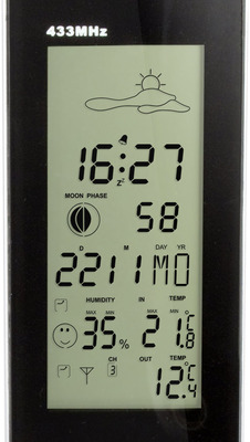 ALECTO WS-1150 Wetterstation mit Außensensor, schwarz/silber