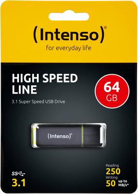Intenso Speicherstick USB 3.1 High Speed Line 64GB Schwarz