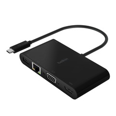 Belkin USB-C auf Gigabit-Ethernet/HDMI/VGA/USB-A-Adapter, blk