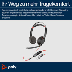 Poly Headset Blackwire C5220 Stereo USB-C/A & 3,5 mm (bulk)
