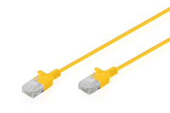 DIGITUS CAT 6 U-UTP Slim Patchkabel, 0,5 m, Gelb