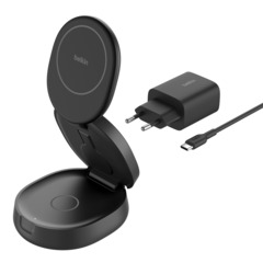Belkin Klappbare Magnetische 3-in-1-Ladestation mit Qi2, black
