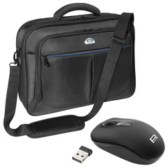 PEDEA Notebooktasche "Premium" 15,6" (39,6cm), schwarz + Maus