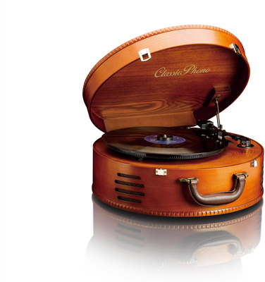 LENCO TT-34 Koffer-Plattenspieler im Holzgehäuse mit USB