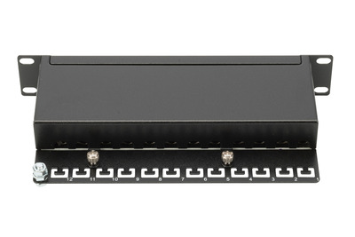 DIGITUS CAT 5e,Klasse D Patch Panel,12 port, geschirmt, sw