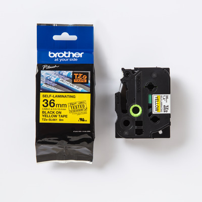 Brother TZe-SL661 gelb/schwarz, 36 mm, selbstlaminierend, 8 m