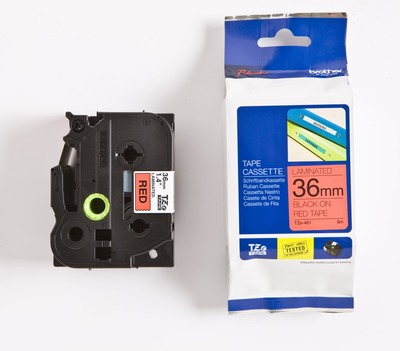 Brother Schriftband TZe-461 (lam.) Schwarz auf Rot 36mm x 8m