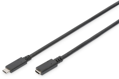 DIGITUS USB Type-C 2.0 Verlängerungskabel St/Bu 2.0m schwarz