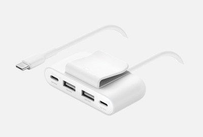 Belkin 4-Port USB-Splitter 2x USB-C, 2xUSB-A, max.30 W, weiss