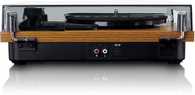 LENCO LS-10WD Plattenspieler mit Lautsprechern, weiß/Holz