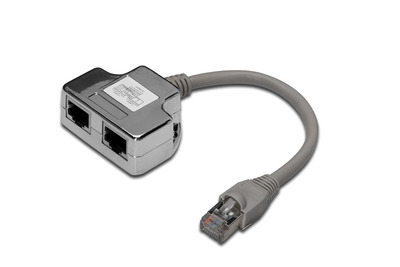 DIGITUS CAT 5e Patchkabel-Adapter, 2x CAT 5e, geschirmt, 0.19m