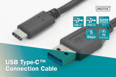 ASSMANN USB 3.0 Type-C™ Anschlusskabel, Type-C™ auf A, 1m