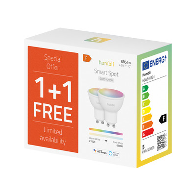 Hombli smarte Glühbirne, Smart Spot (5W) RGB+CCT Promo Pack V3