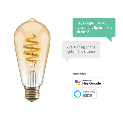 Hombli smarte Filament Glühbirne, ST64, E27, CCT, Amber