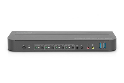 Digitus KVM-Switch, 4-Port, 4K60Hz, 4 x DP in, 1 x DP/HDMI