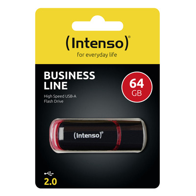 Intenso Speicherstick USB 2.0 Business Line 64GB Schwarz/Rot