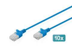 DIGITUS CAT 6 U-UTP Slim Patchkabel, 5 m, Blau, 10 Stück