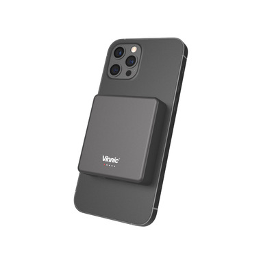 Vinnic MANA Magnetic Wireless Powerbank 8.000mAh, grey