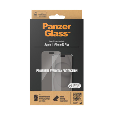 PanzerGlass Screen Protector iPhone 15 Plus, Classic Fit